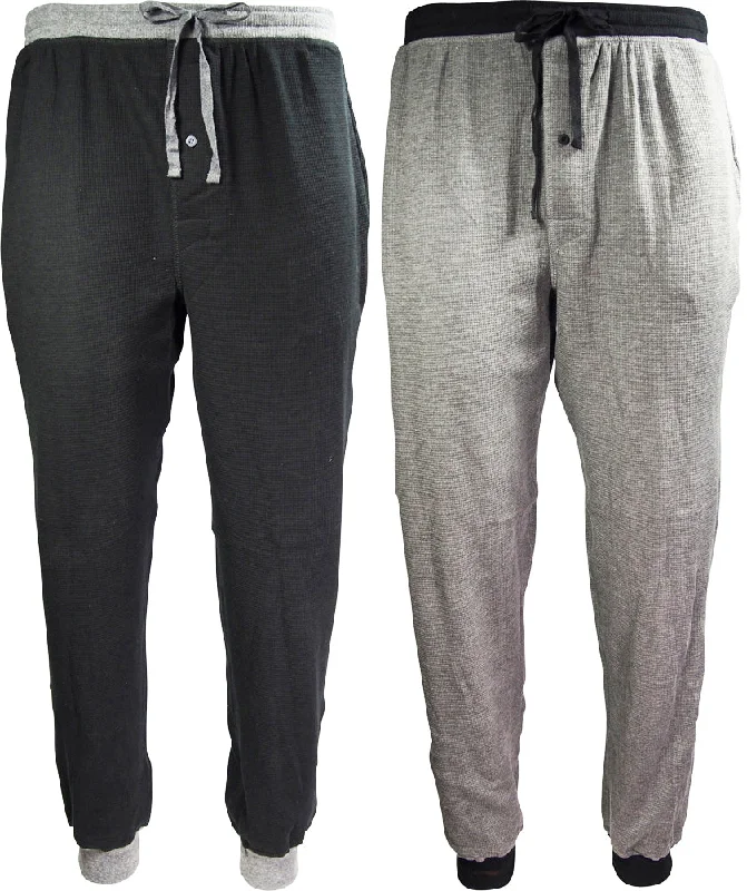 Hanes Men's Waffle Knit Jogger Sleep Lounge Pajama Pant Cotton Blend Elegant Wool Trousers