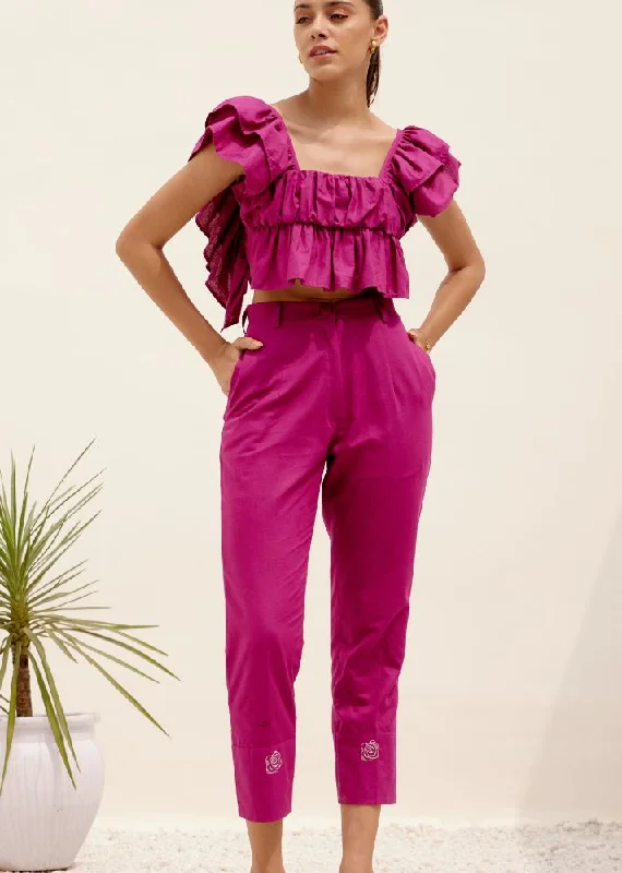 Magenta Flush Pants Fashionable Sporty Pants