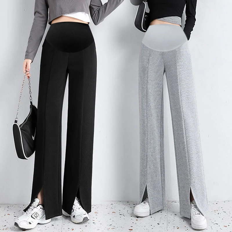 NiDELL: Pregnant Women’s Fashionable Long Pants for Autumn Stylish Paperbag Waist Pants