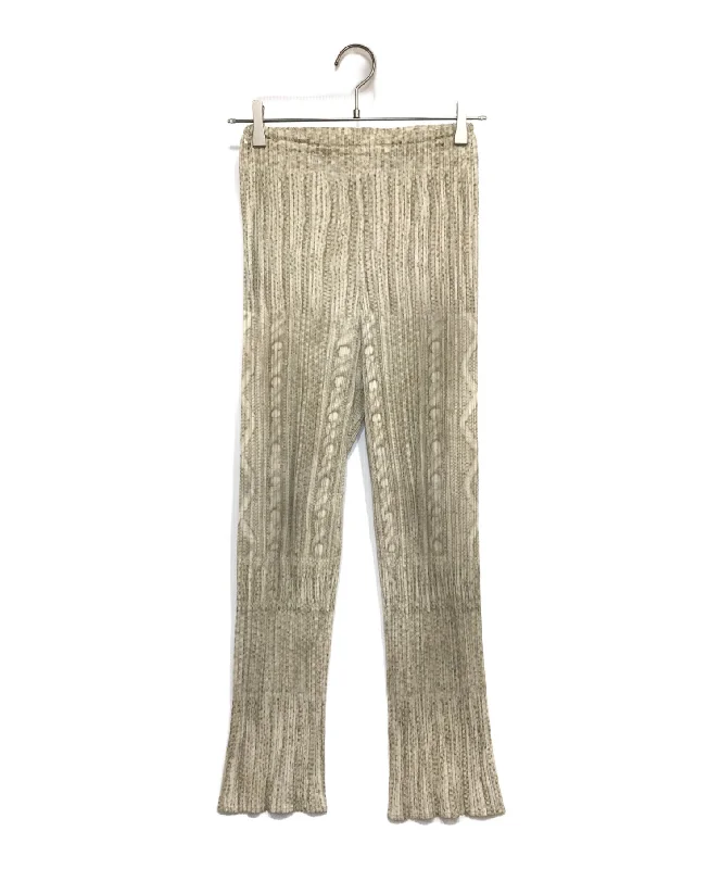 [Pre-owned] PLEATS PLEASE Transfer Print Pleated Pants PP64-JF433 Elegant Palazzo Trousers