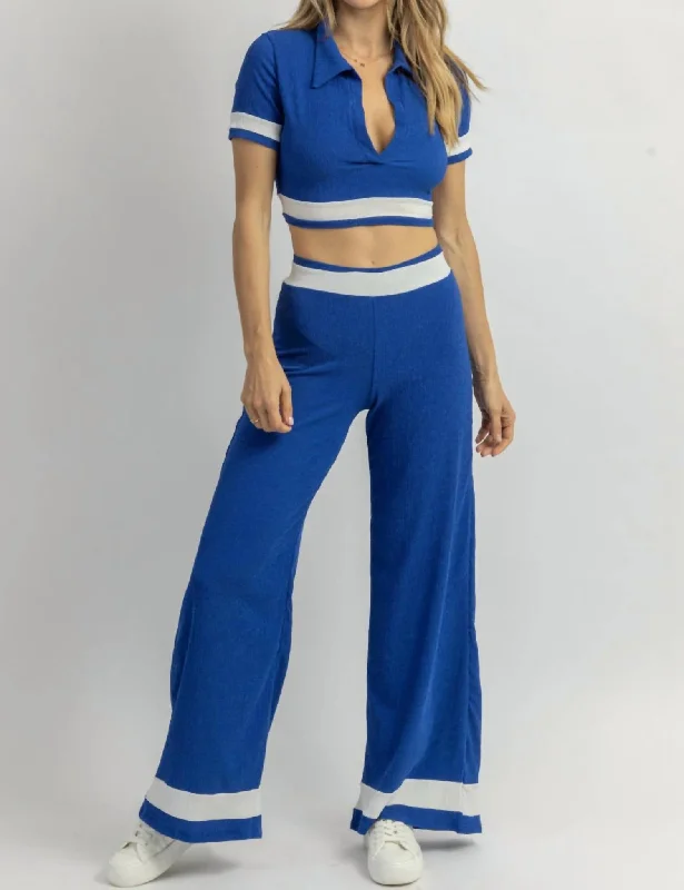 Striped Pant Set In Pacifica Elegant High-Waist Pants