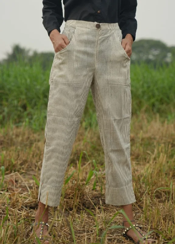 Traveller'S Pant Flex Stripes Bottom Casual Wide Pants