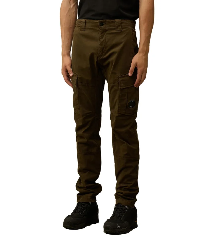 STRETCH SATEEN ERGONOMIC LENS DOUBLE CARGO PANTS Fashionable Button-Up Pants