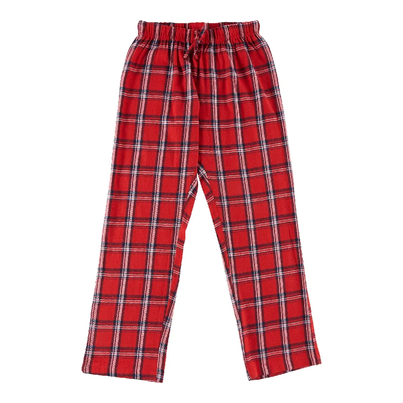 Women's Cotton Flannel Pants with Plaid Print Modern Bootcut Pants