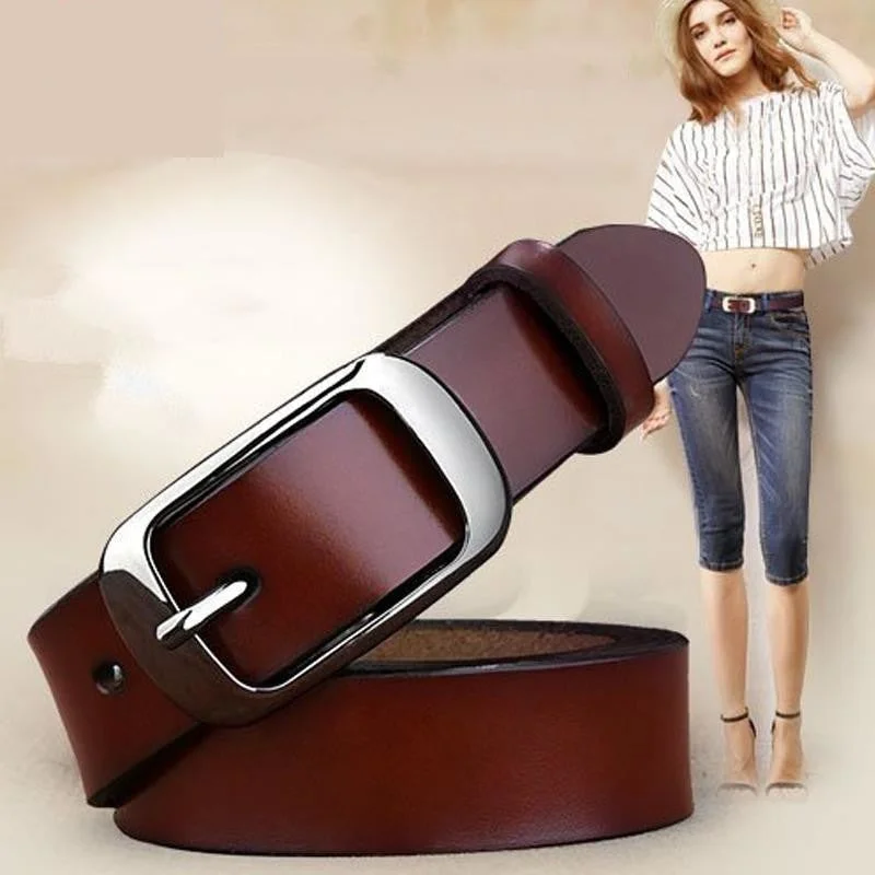 Women's Genuine Cowhide Leather All-Match Fashion for Casual Pants Classic Pleated Pants